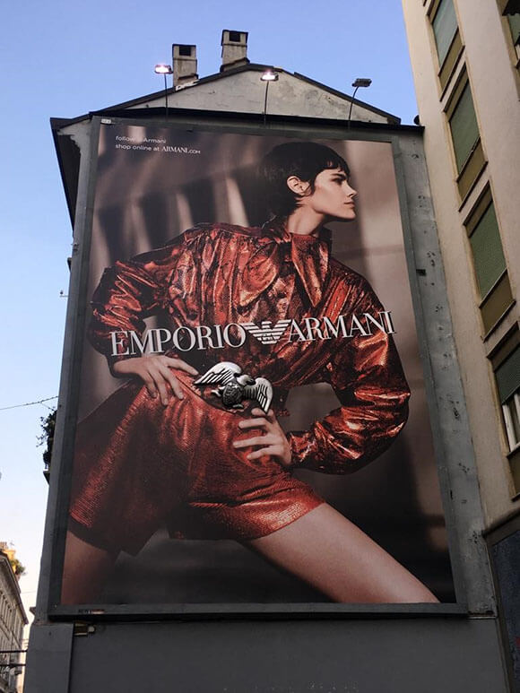 emporio armani 3d printed billboard