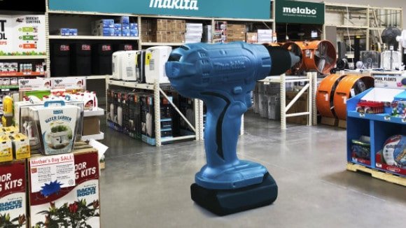 a giant drill advertising display, printed with additive manufacturing technology