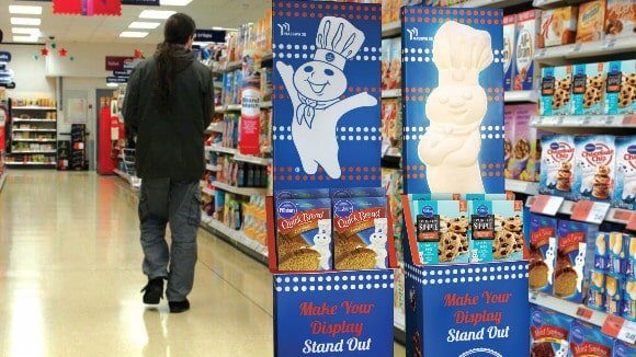 In-store signage combined with super-sized 3D printing
