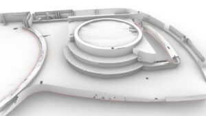 Rendered image of a Jacuzzi design for a teak deck 