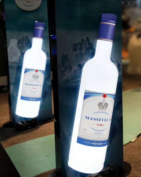 3d printed advertising elements, vodka bottles